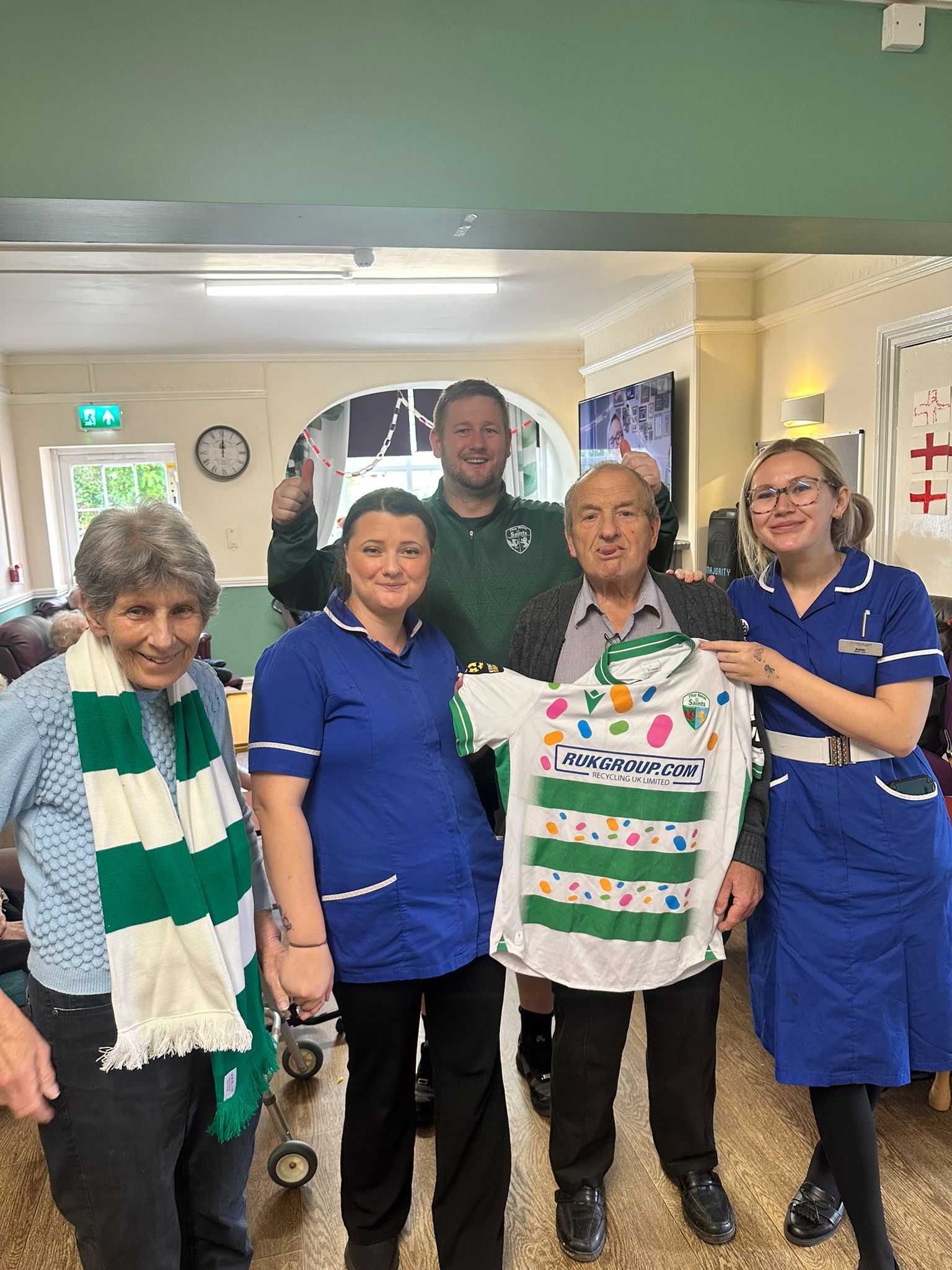 The New Saints Visit Gobowen Nursing Home